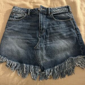 Frayed Denim Skirt